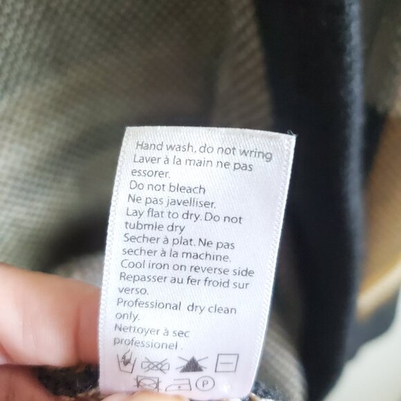 LEFT ON HOUSTON Plaid Wool Blend Long Cardigan Open Front Academia Womens Medium - Picture 10 of 12